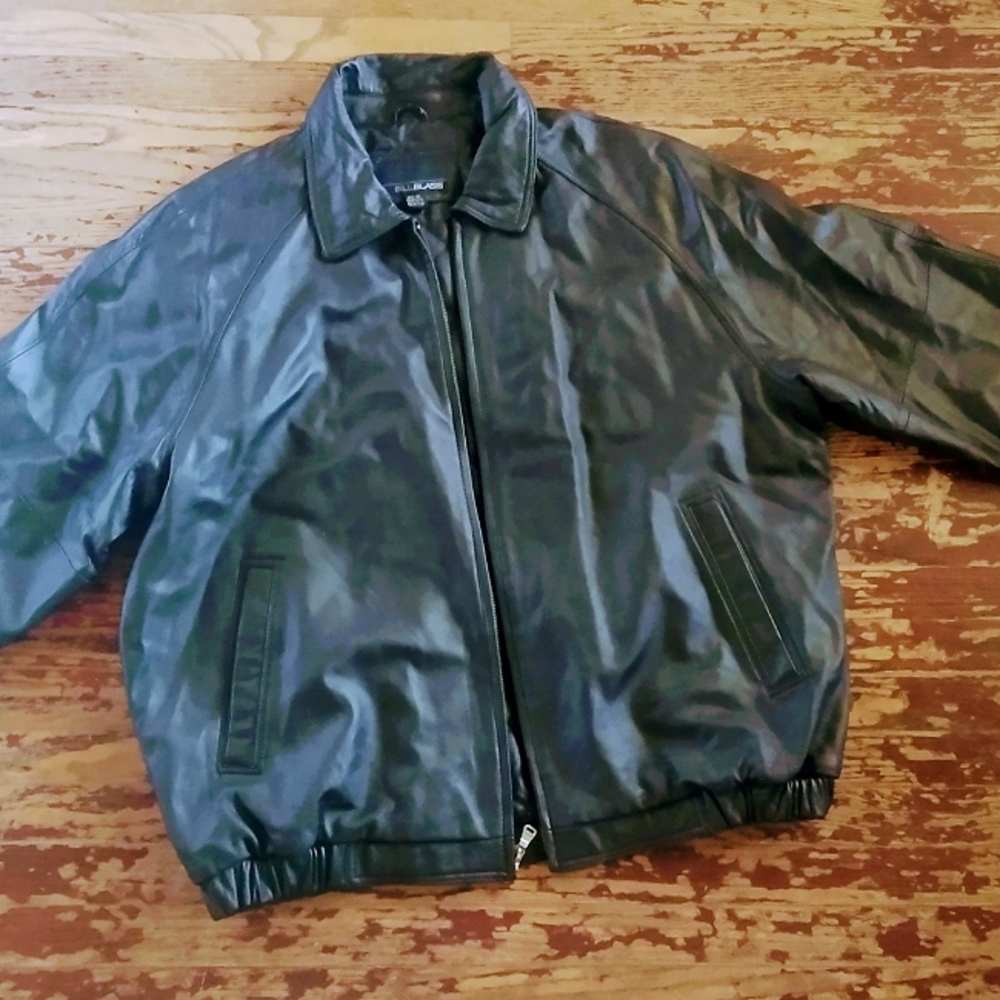 Bill Blass black leather jacket